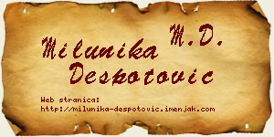 Milunika Despotović vizit kartica